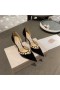 Jimmy Choo Aurelie 85 Bombas De Cuero De Patente De Perlas De Adorno Negro