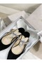Jimmy Choo Bing Gamuza Plana De Cristal De La Correa Negro