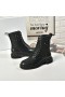 Jimmy Choo Caballero De Tobillo Plaza Talón Martin De Cuero De Encaje Negro Botas