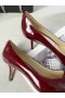 Jimmy Choo Amor 65 Borgoña Cuero de Becerro Bombas JC Emblema