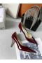 Jimmy Choo Amor 85 Borgoña Cuero de Becerro Bombas JC Emblema