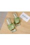 Jimmy Choo Diapositivas De Cuero De Becerro Bolsa De Cremallera Verde