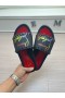 Christian Louboutin Pintado Picos De Zapatillas De Los Hombres Diapositivas Zapatos De Christian Louboutin