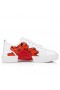 Christian Louboutin Adolon Junior Zapatillas de deporte de Cuero de Becerro de Shun Sudo Impresión de la Flor Blanca CL Zapatillas