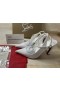 Christian Louboutin Condora Correa de 100 mm de Tiras Bombas de Cuero Bianco CL Zapatillas