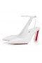 Christian Louboutin Condora Correa de 100 mm de Tiras Bombas de Cuero Bianco CL Zapatillas