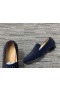 Christian Louboutin Diente De León Pico Mocasines Veau Velours Azul Marino