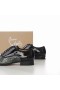 Christian Louboutin Greggo Oxford, De Cocodrilo En Relieve De Cuero De Patente Negro Gris