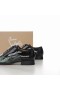Christian Louboutin Greggo Oxford, De Cocodrilo En Relieve De Cuero De Patente Negro Verde
