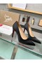 Christian Louboutin Kate 105mm Bombas de Crepé de Satén Negro con Zapatos CL