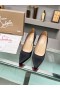 Christian Louboutin Kate 105mm Bombas de Crepé de Satén Negro con Zapatos CL
