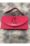Christian Louboutin Loubi54 De Embrague De Cuero De Patente De Rosas De Color Rosa