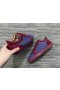Christian Louboutin Louis Junior Strass Zapatillas De Deporte De Cuero De Gamuza De Borgoña Azul