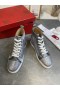 Christian Louboutin Louis Strass de Alta-Top Zapatillas de deporte de Cuero y Strass Gris