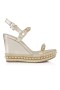 Christian Louboutin Pyraclou 110 Mm Alpargatas De Cuero Nappa Platine