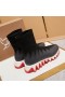 Christian Louboutin Sharky Calcetín Zapatillas De Deporte De Punto De Malla Negro Blanco