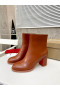 Christian Louboutin Adoxa 70mm botines de Cuero de piel de Becerro Marrón CL Zapatillas