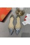 Christian Louboutin Collaclou Pico Plano Claro Adornado de Pvc y Cuero Metálico Plata