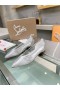 Christian Louboutin Degrastrass Pisos de Plata de PVC y Strass Plata CL Zapatillas