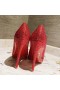Christian Louboutin Kate Strass Degradar las Bombas de 100 mm de Gamuza Roja