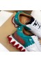 Christian Louboutin Loubishark Mujeres Zapatillas de Gamuza y piel de Becerro Blanco Azul