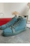 Christian Louboutin Louis Strass de Alta-Top Sneakers Veau Velous y Strass Azul
