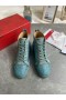 Christian Louboutin Louis Strass de Alta-Top Sneakers Veau Velous y Strass Azul