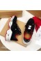 Christian Louboutin De Color Rojo Corredor Plano De Las Zapatillas De Deporte De La Pantorrilla De Neopreno Negro