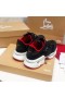 Christian Louboutin De Color Rojo Corredor Plano De Las Zapatillas De Deporte De La Pantorrilla De Neopreno Negro