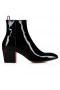 Christian Louboutin Rosalio St 70 Mm Botas De Patente De Cuero De Becerro Negro Zapatos De Christian Louboutin