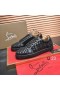 Christian Louboutin Vieira 2 Zapatillas de deporte CL Monograma de Cuero de Becerro y de Veau Velours Negro