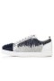 Christian Louboutin Parte Superior Baja Louis Junior Picos Orlato Versión Azul Marfil Cuero De Gamuza