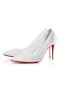 Christian Louboutin Bombas Kate Draperia de 85 mm, Blanco-plata/marfil/lin Azul Net