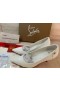 Christian Louboutin Bombas Deportivo Kate Patente de la Pantorrilla 85mm Bianco/lin Bianco Zapatos