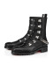 Christian Louboutin Spikita Botín Caballo Guarda Plano Negro/plata de la Pantorrilla