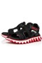 Christian Louboutin Verano Loubishark Plana De Becerro Negro Sandalia