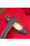 Christian Louboutin Anjalina Flats Spikes Glitter Leather Silver Gray