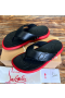 Christian Louboutin Men Flip Flop Sandals Rubber Black Red