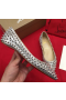 Christian Louboutin Pigalle Spikes Flats Leather Silver