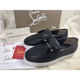 Christian Louboutin Chambeliboat Boat Shoes Calf Leather Black
