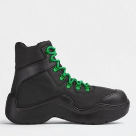 Bottega Veneta Charco De Bombardero De Tobillo Botas De Tela Negra Bottega Veneta Zapatos