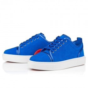 Christian Louboutin Adolon Junior Zapatillas De Deporte De Cuero De Becerro Azul Eléctrico Zapatos De Christian Louboutin