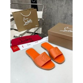 Christian Louboutin CL Mula de Cuero de Becerro de color Naranja Zapatos de Christian Louboutin