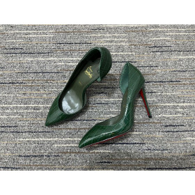 Christian Louboutin Iriza Bombas de 100mm Croc-efecto Cuero Verde