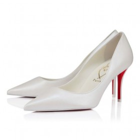 Christian Louboutin Señorita Z 80 Mm Bombas Nacarados En Cuero Nappa Bianco