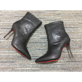 Christian Louboutin Para Kate Botín de Tobillo Botas de 85mm en Relieve de piel de Becerro Negro