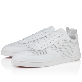 Christian Louboutin Tutti Rui Bajo-Top De Los Hombres La Zapatilla De Deporte De Cuero Blanco