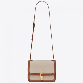 Saint Laurent Carre Bolso Bolsa De Lona Beige Saint Laurent Bolsas