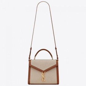 Saint Laurent Cassandra Medio De La Bolsa De Lona Beige