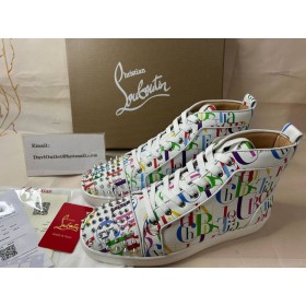 Christian Louboutin Lou Picos Blancos-multi/bianco Crepé de Satén